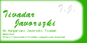 tivadar javorszki business card